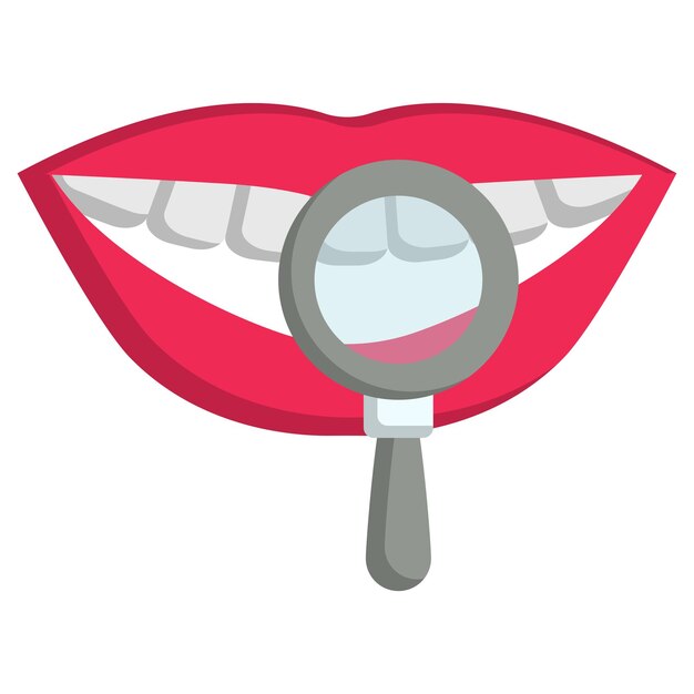 teeth examination concept front upper fractured or cracked tooth vector icon design Dentistry symbol