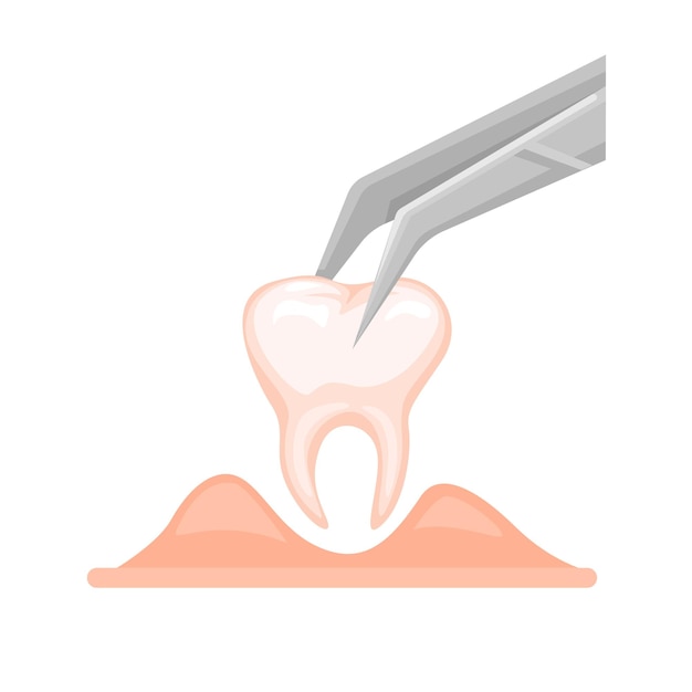 Teeth extraction surgeon dental care illustration vector