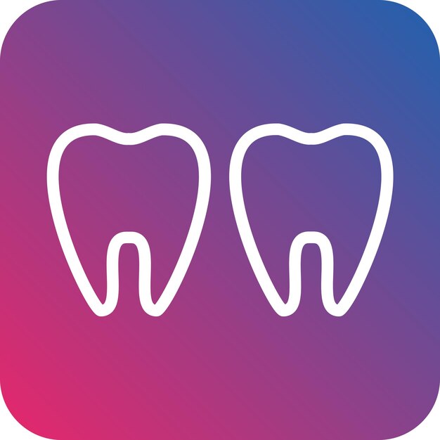 Vector teeth icon style