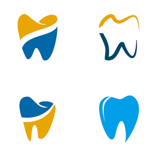Vettore di progettazione del logo dell'icona dei denti