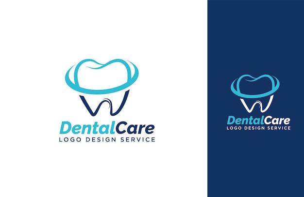 Teeth logo or dentist logo also dental protect logo