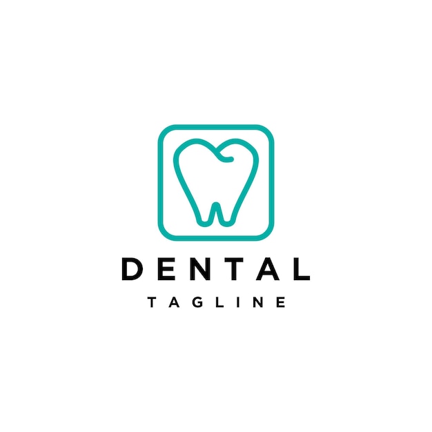 Vettore denti logo design dentale icona simbolo