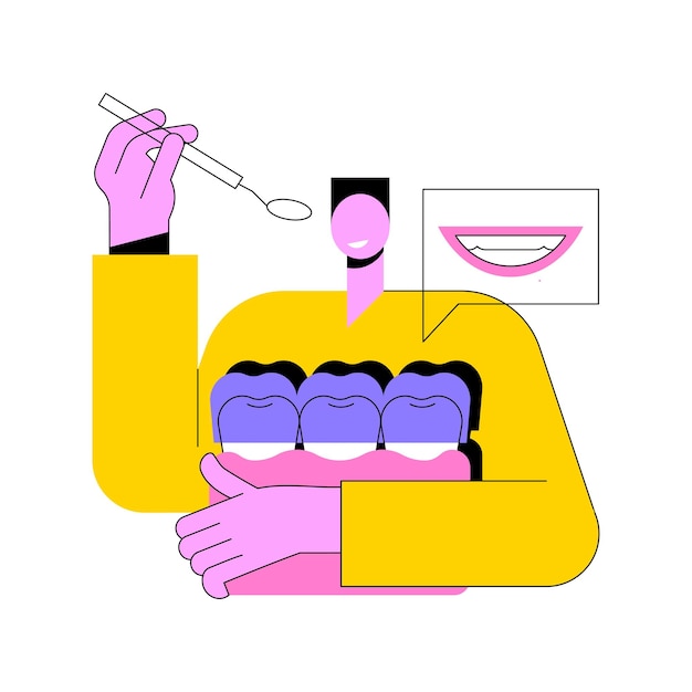 Illustrazione di vettore del concetto astratto dell'addestratore del silicone di usura dei denti