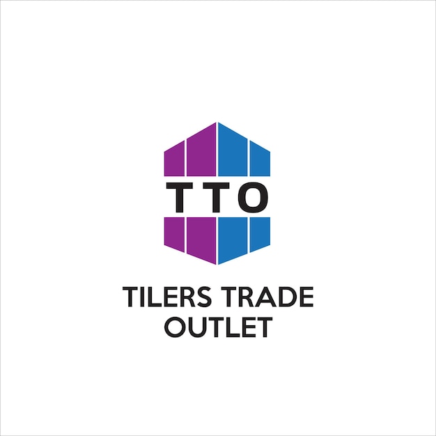 Tegelzetters Trade Logo Concept eenvoudig ontwerp onroerend goed ontwikkelaar bedrijf blauw paarse kleur