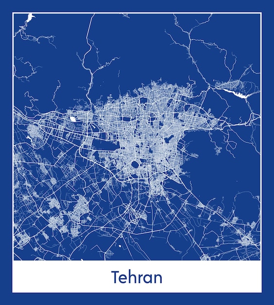 Premium Vector  Tehran iran asia city map blue print vector illustration
