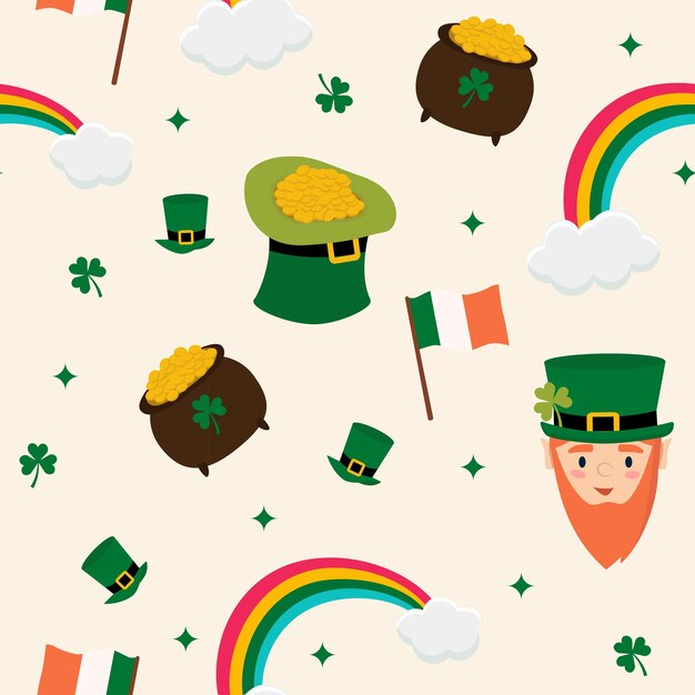 Teken een naadloze patroonachtergrond voor St Patrick Day