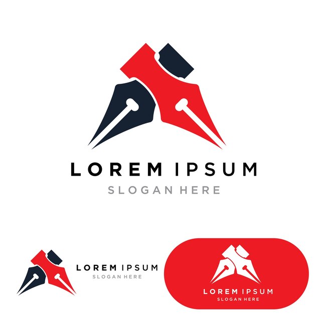 Teken pen Logo sjabloon Vector illustratie