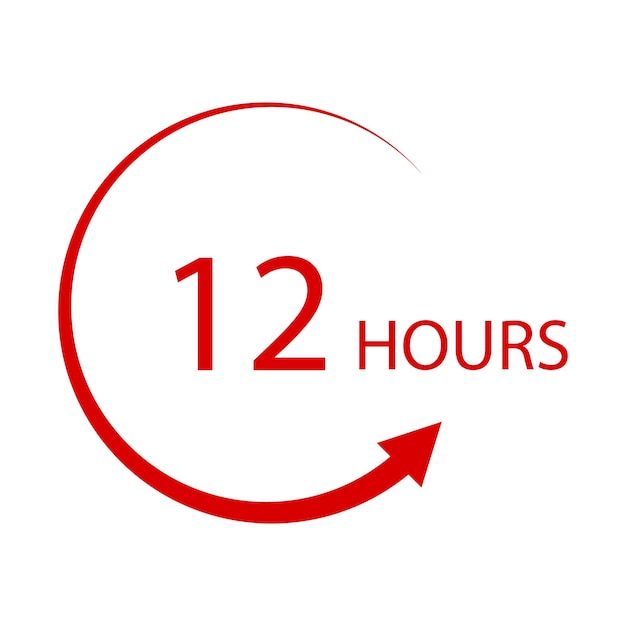 Teken van 12 uur pijl uur logo