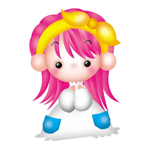 tekenfilm meisje karakter pop zoet model emotie illustratie clipart tekening kawaii anime