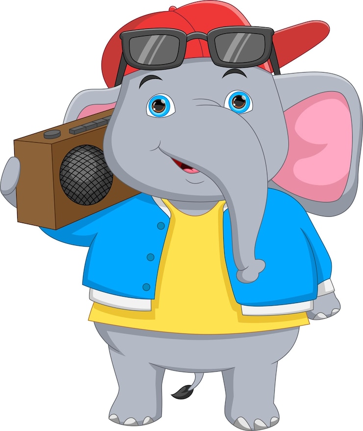Vector tekenfilm schattige olifant