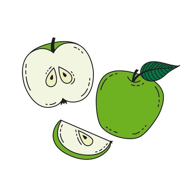 Tekening van appels op een witte achtergrond