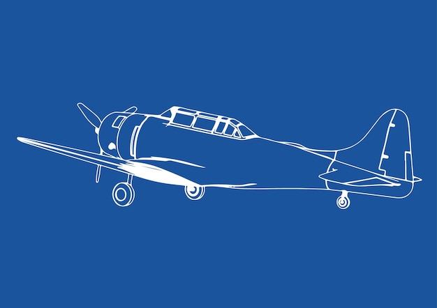 Tekening van militaire vliegtuigen op een blauwe achtergrond vectorx9
