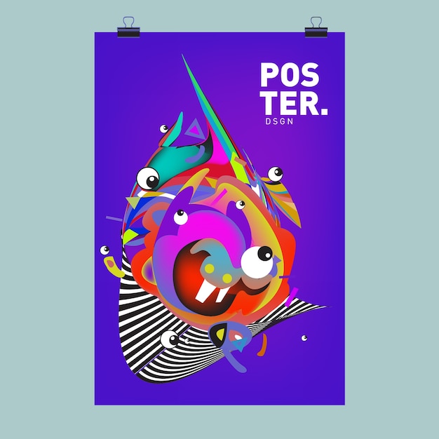 Vector tekenomslag en posterontwerpsjabloon