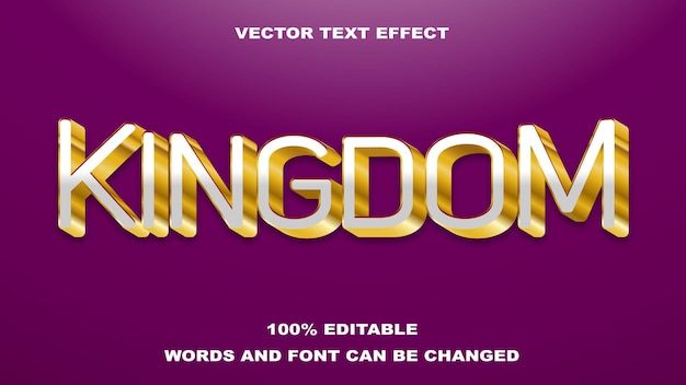 Tekst effect bewerkbaar koninkrijk wit en goud