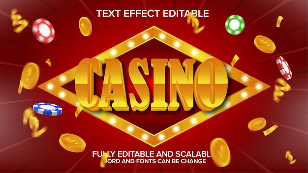 tekst-effect casino vector bewerkbaar