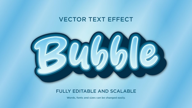 tekst-effect vector bubbels met waterblauwe kleur