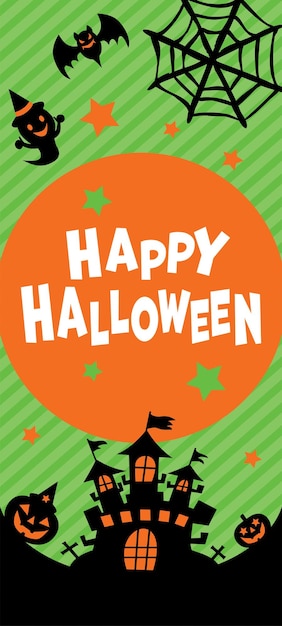 Tekst en achtergrond afbeelding van de Happy Halloween.