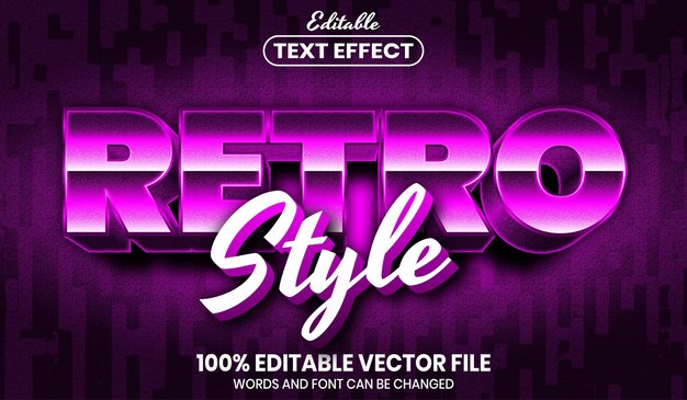 Tekst in retro-stijl, bewerkbaar teksteffect in lettertypestijl