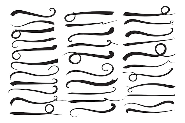 Tekst staarten swoosh honkbal teken typografie lettertype curve staart lettertype swoosh staart sier vector