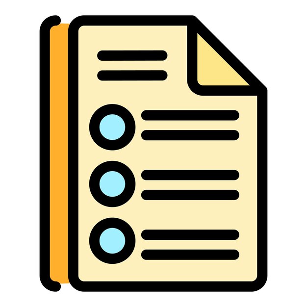 Tekst syllabus icoon Outline tekst syllabus vector icoon kleur vlak geïsoleerd