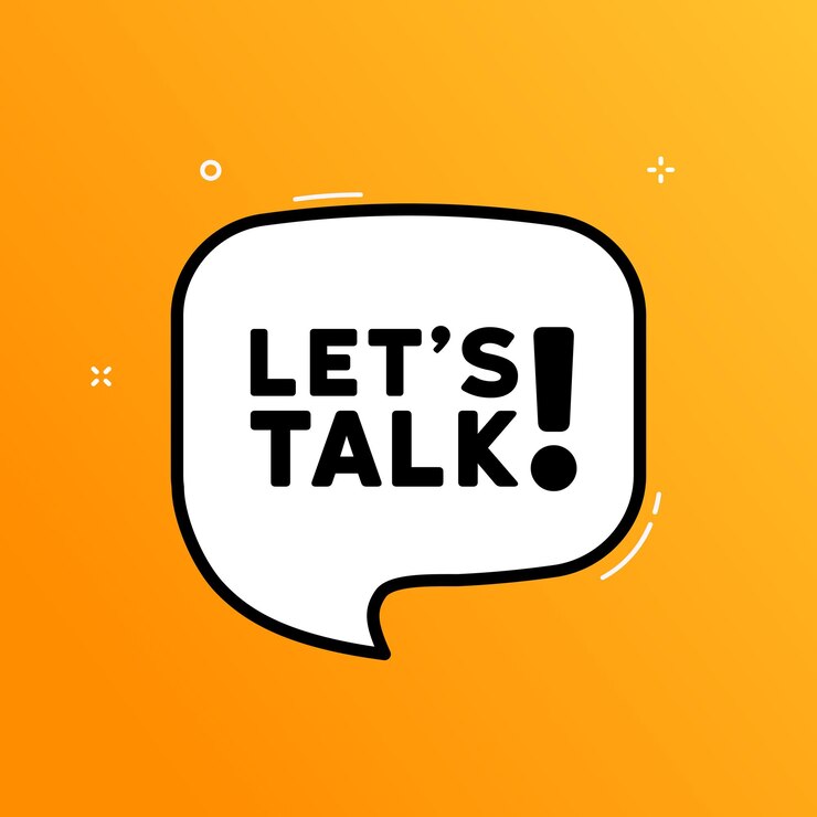 Vector tekstballon met lets talk tekst boom retro komische stijl pop-art stijl vector lijn pictogram voor business en reclame