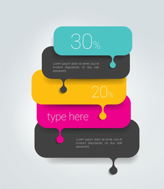 Tekstballon sjabloon regeling Infographic element