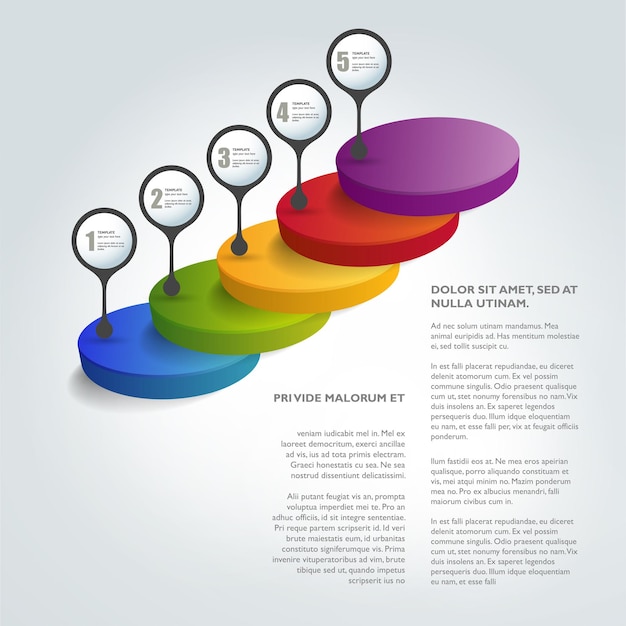 Tekstballonsjabloon Genummerd diagram Infographic-element