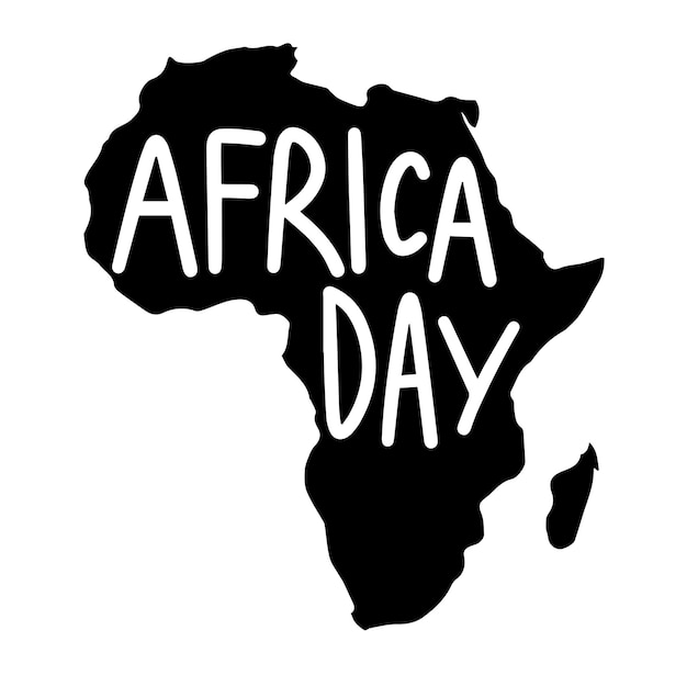 Vector tekstbanner van de dag van afrika met handgetekende vectorkunst