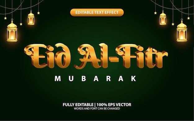 Teksteffect 3D Eid Al Fitr