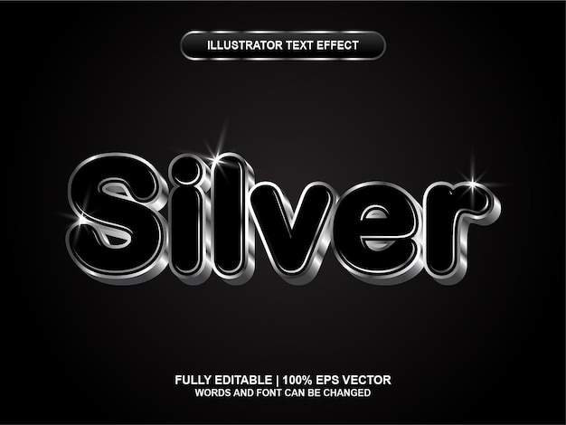 Teksteffect 3d zilver