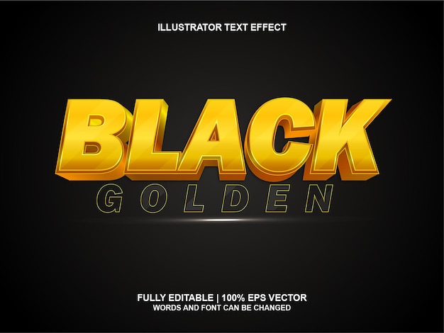 Teksteffect 3D Zwart Goud