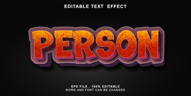 Teksteffect bewerkbare persoon