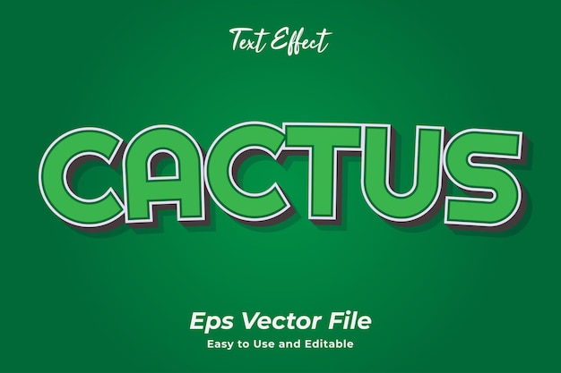 Teksteffect Cactus Bewerkbaar en gebruiksvriendelijk Premium vector