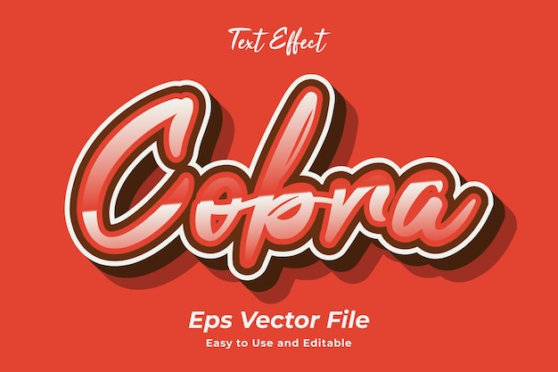 Teksteffect Cobra Bewerkbaar en gebruiksvriendelijk Premium vector