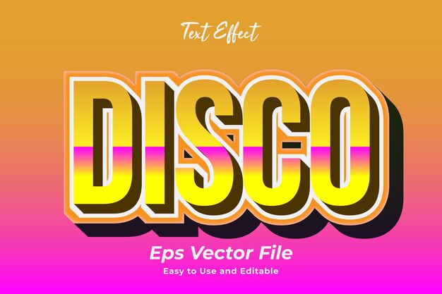 Teksteffect Disco Bewerkbaar en gebruiksvriendelijk Premium vector