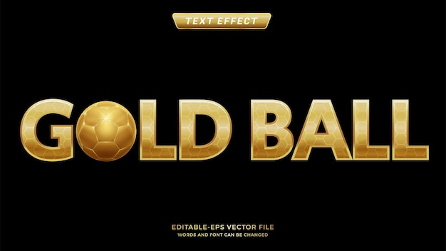 Teksteffect gouden bal