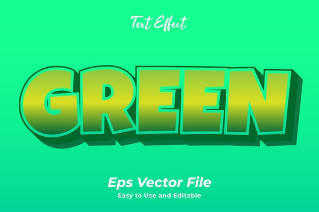Teksteffect Groen Bewerkbaar en gebruiksvriendelijk Premium vector