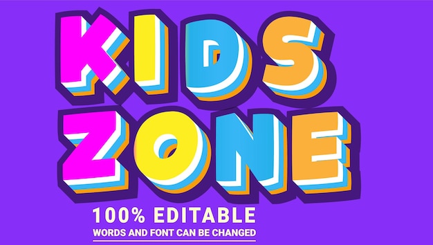 Teksteffect Kid Zone Bewerkbaar