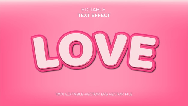 Teksteffect Liefde met roze kleur. Makkelijk te bewerken