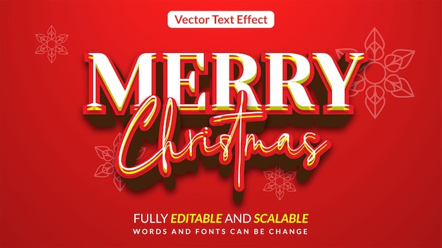 Vector teksteffect merry kristmas rode liefde achtergrond