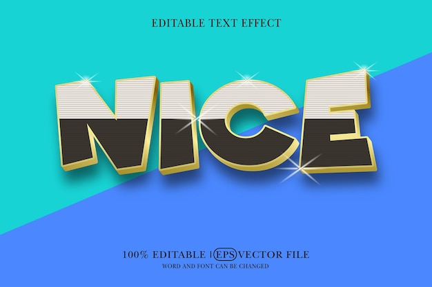 Teksteffect met bewerkbare Nice 3D-stijl
