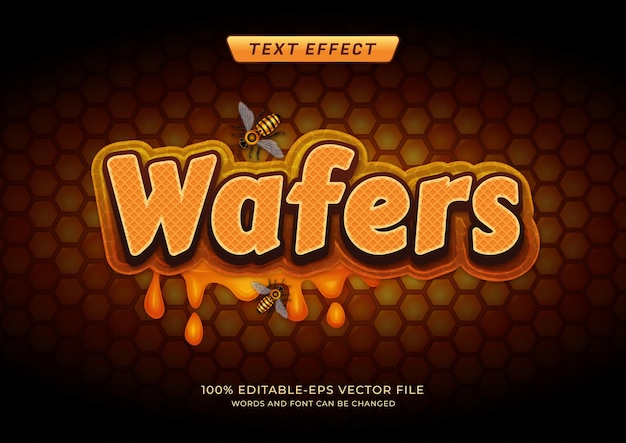 Teksteffect met wafer en honing thema