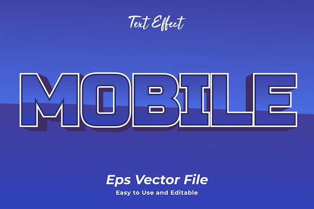 Vector teksteffect mobiel bewerkbaar en gebruiksvriendelijk premium vector