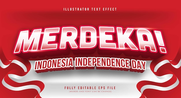 Teksteffect Onafhankelijkheidsdag Indonesië