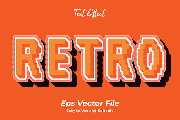 Teksteffect retro bewerkbaar en gebruiksvriendelijk premium vector