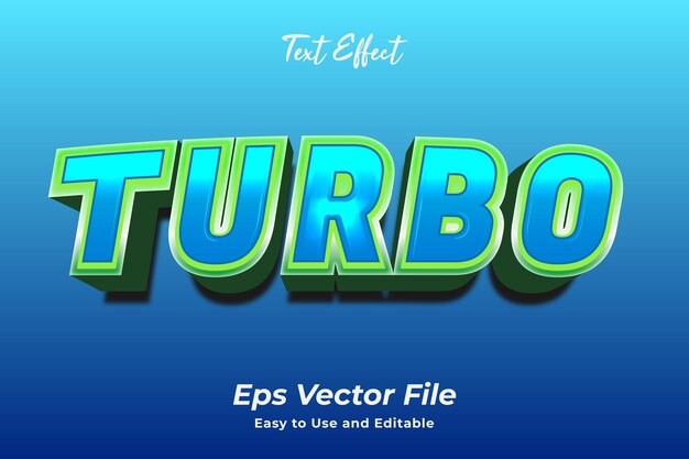 Teksteffect turbo bewerkbaar en gebruiksvriendelijk premium vector