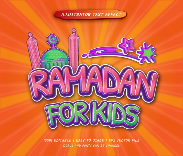 Teksteffect van ramadan voor kinderen