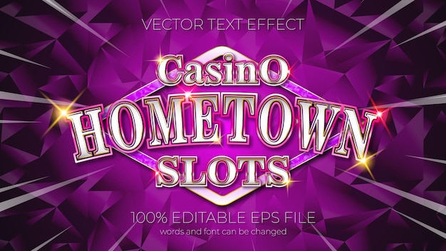 Teksteffect vectorillustratie, Casino 777 teksteffect