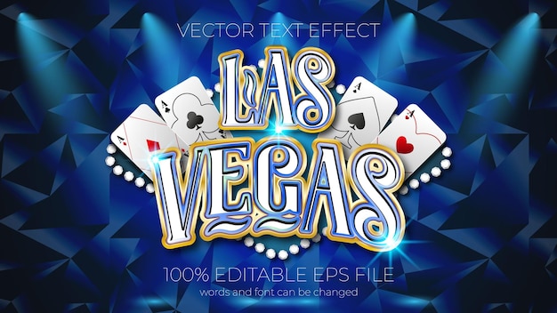 Teksteffect vectorillustratie, Casino Las Vegas teksteffect