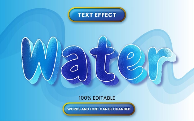 Teksteffect water met luxe bewerkbare tekststijl